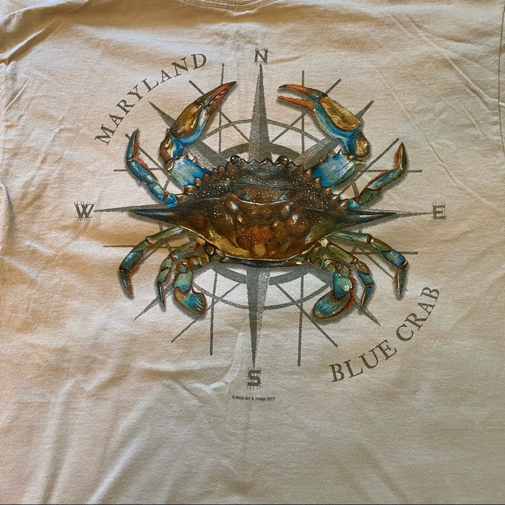 Maryland/crab T shirt. Size large nice graphic on front and back.